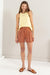 Kvinne High Waist Shorts Plisserte Rayon Lin 3