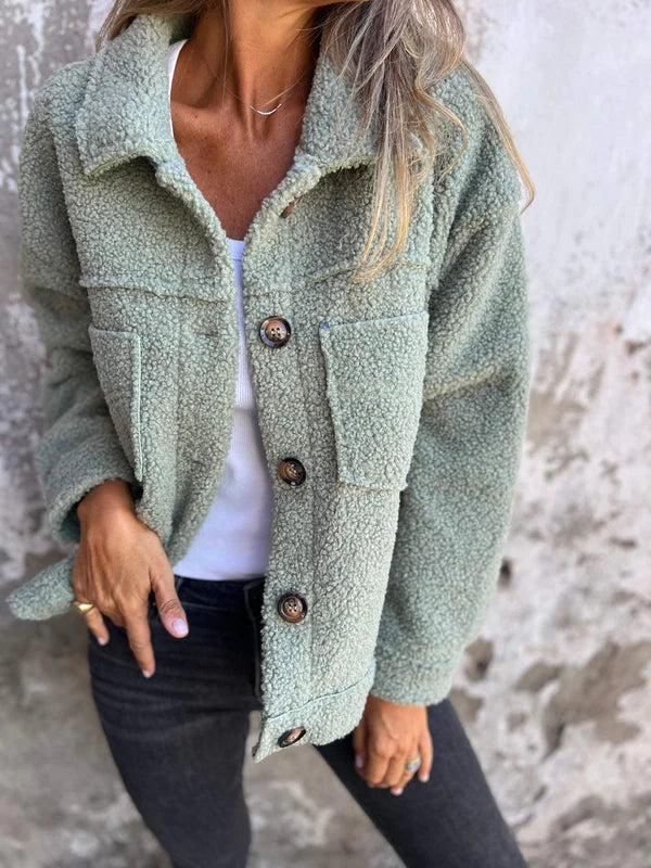 Kvinne Jakke med Knapp Detaljer 7