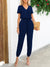 Kvinne Jumpsuit med Kort Erme V-Hals og Lommer 10