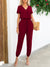Kvinne Jumpsuit med Kort Erme V-Hals og Lommer 11
