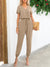 Kvinne Jumpsuit med Kort Erme V-Hals og Lommer 1