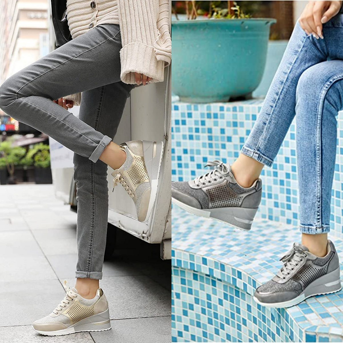 Kvinne Kilehæl Joggesko 5