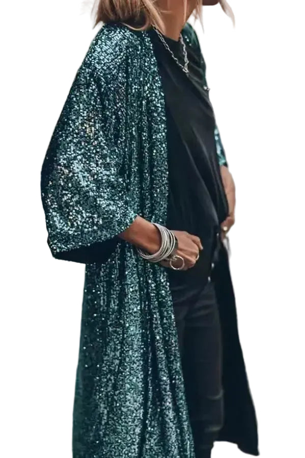 Kvinne Kimono med Glitrende Detaljer 6