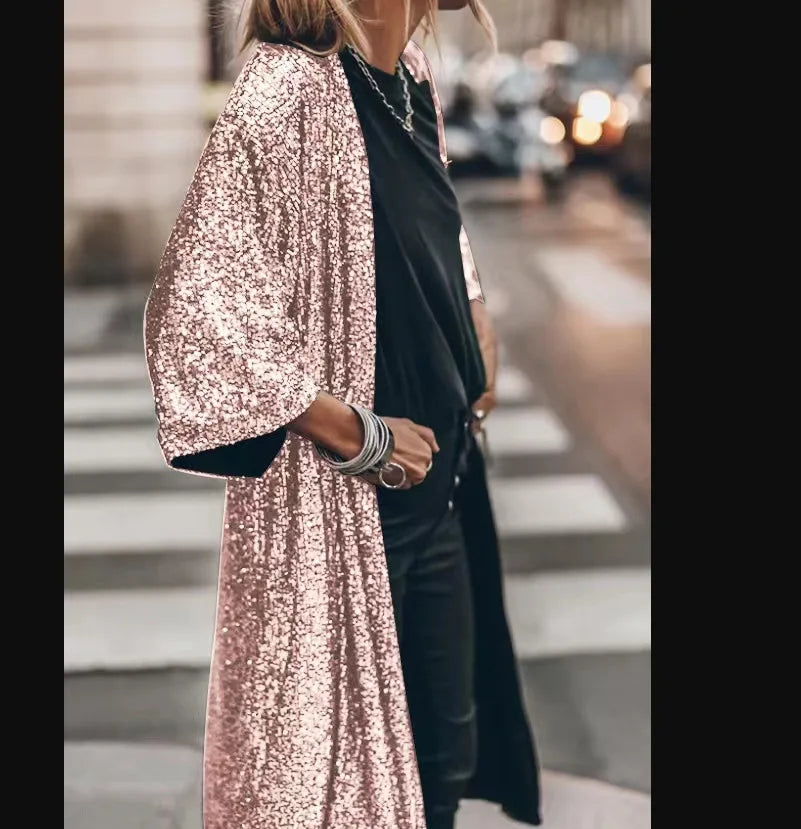 Kvinne Kimono med Glitrende Detaljer 8