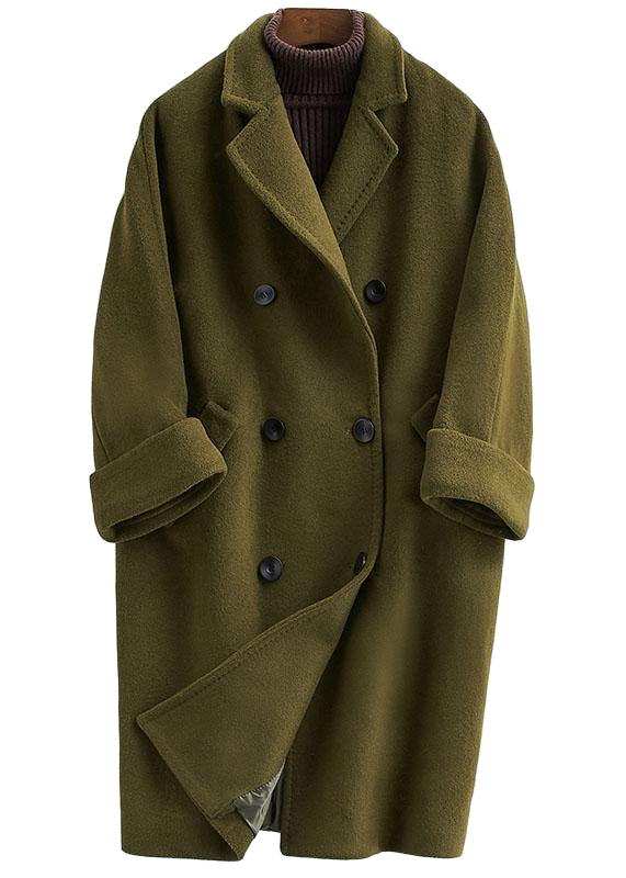 Kvinne Lang Ullfrakk med Dobbeltknapping 0