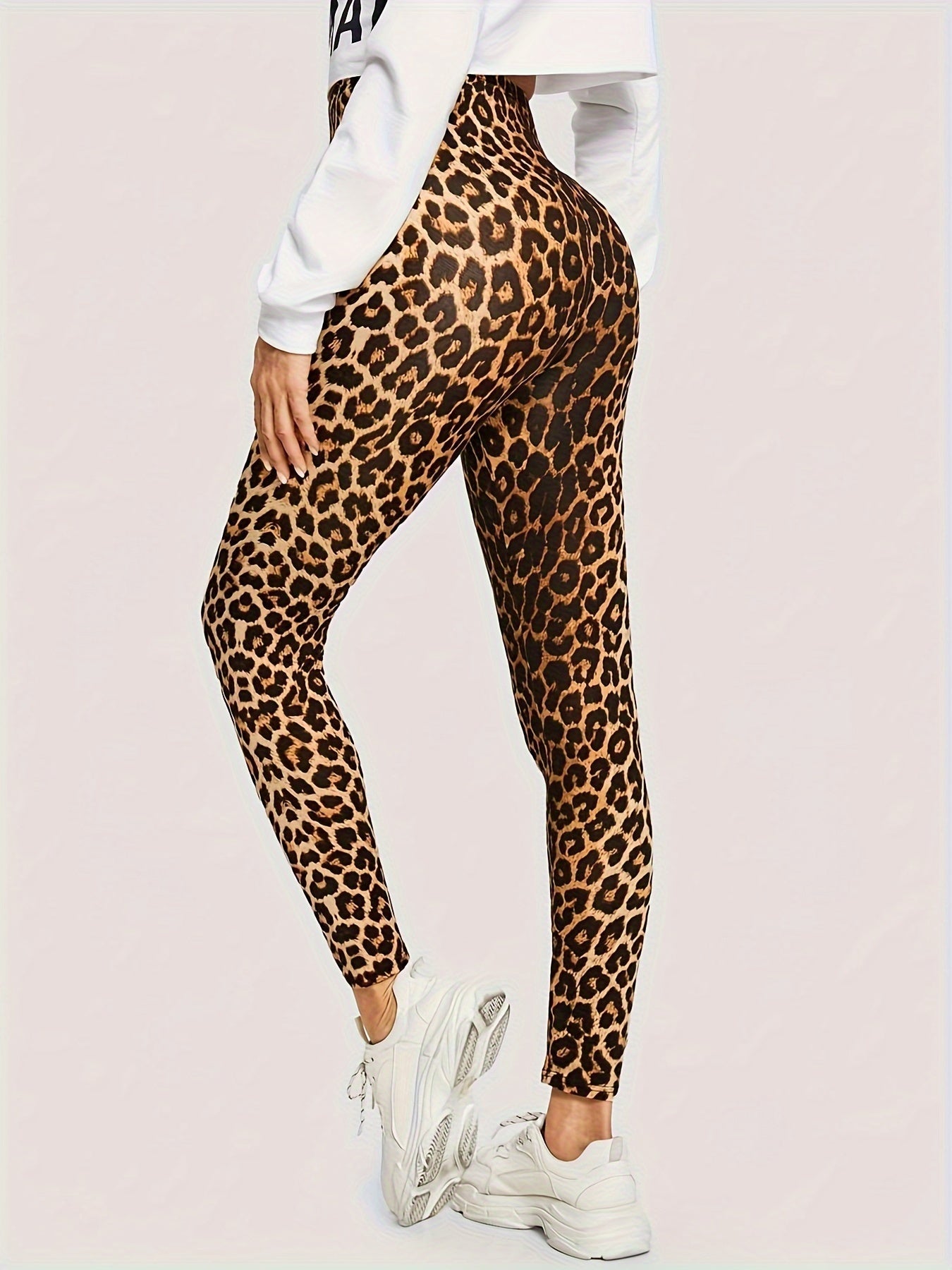 Kvinne Leggings Luipaardprint Trendy Polyester Spandex 2