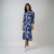 Kvinne Loose Printed Kjole med V-Hals 2