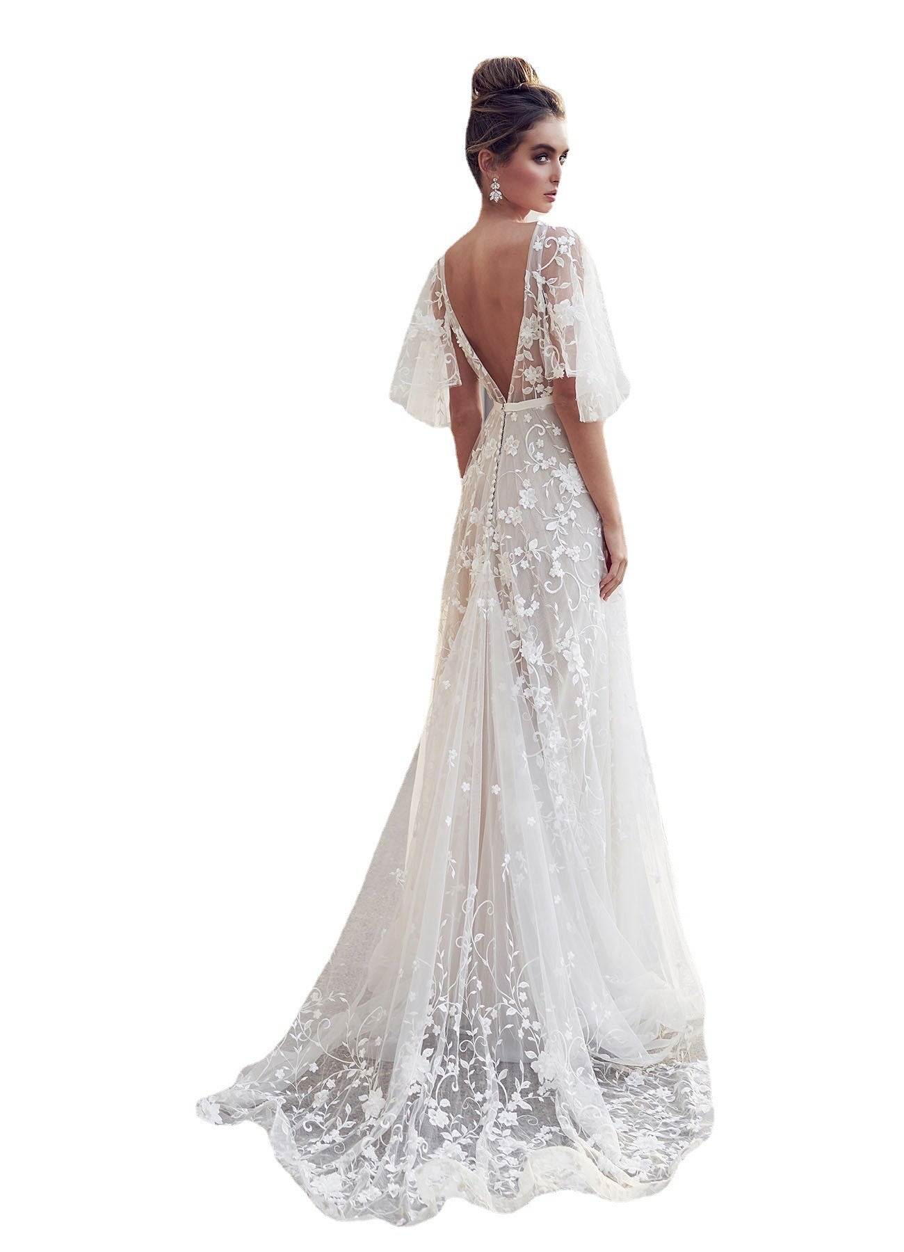 Kvinne Maxi Kjole Blomstertrykk Lett Polyester 4