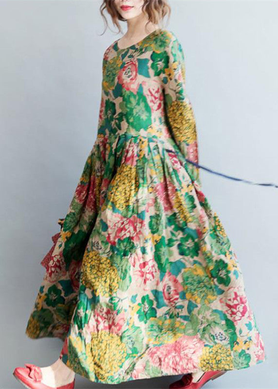 Kvinne Maxi Kjole Blomstertrykk Løs Passform 4