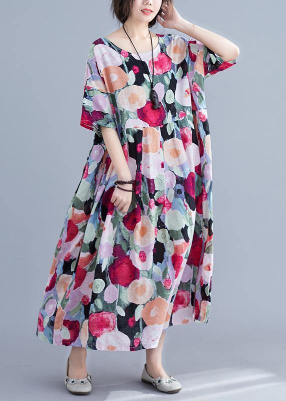 Kvinne Maxi Kjole Bohemsk Blomster Mønster 2