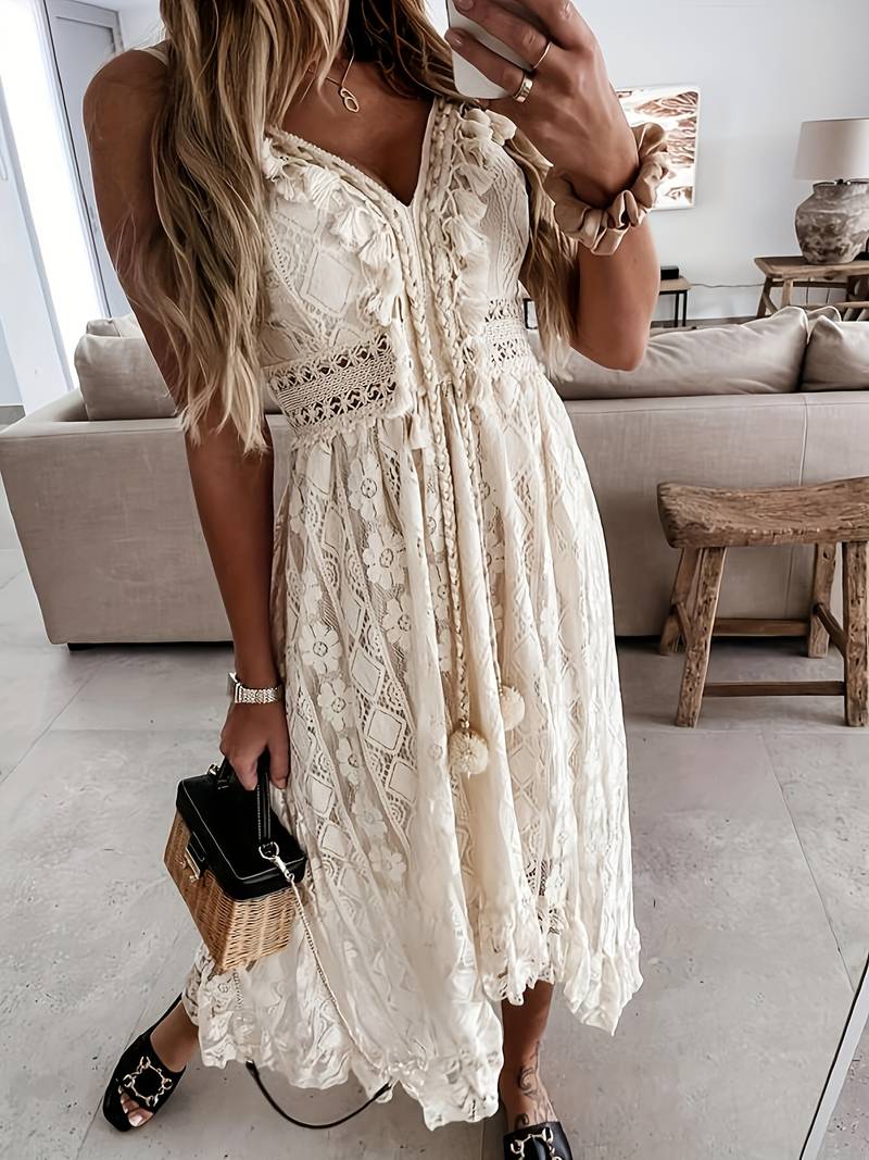 Kvinne Maxi Kjole Boho Stil 1