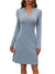Kvinne Mini Kjole Langermet Notched Polyester Spandex 0