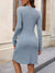 Kvinne Mini Kjole Langermet Notched Polyester Spandex 1