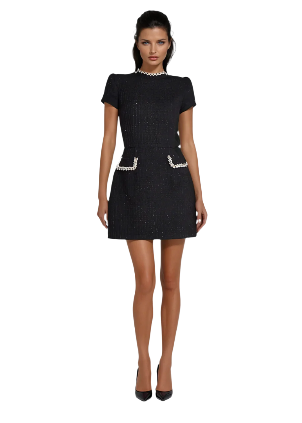 Kvinne Mini Kjole Mock Neck Chic 0