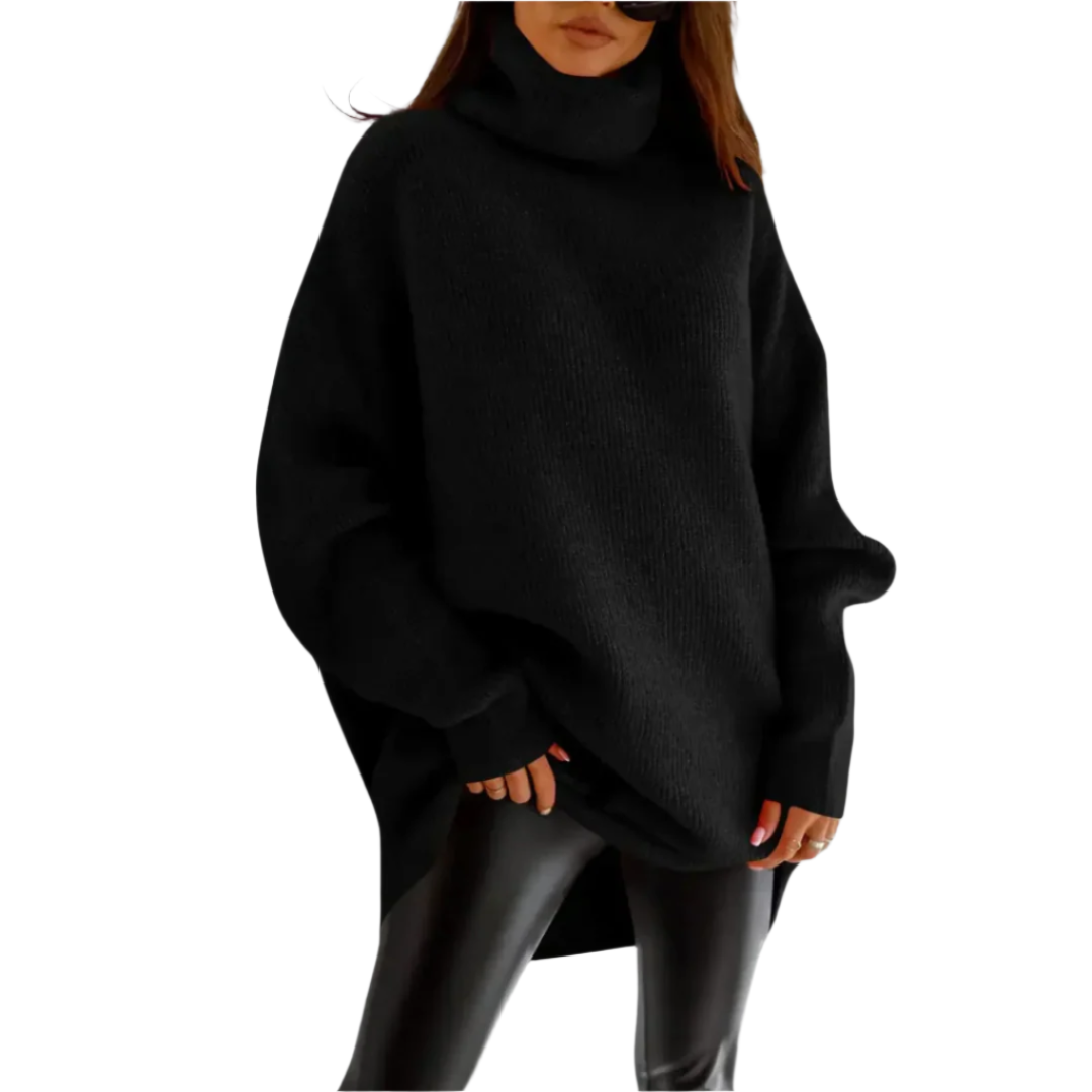 Kvinne Oversized Genser Tykke Viskose Turtleneck 0