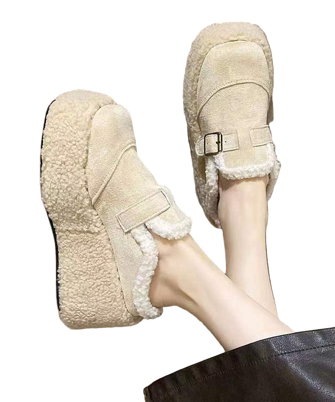 Kvinne Plattform Wedge Sko med Ullfor 0