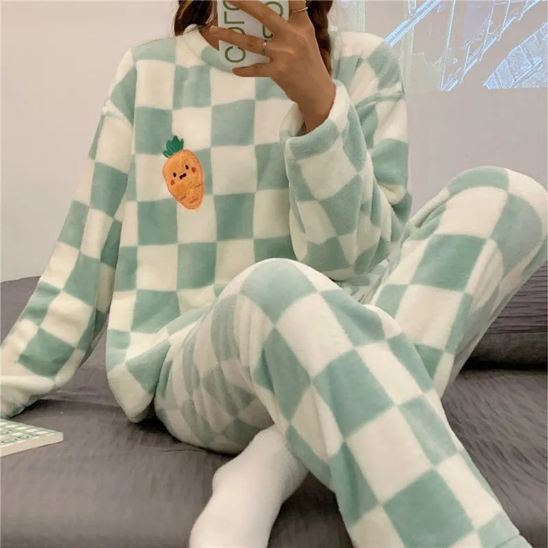 Kvinne Pyjamasett Komfortabel Katoen 1