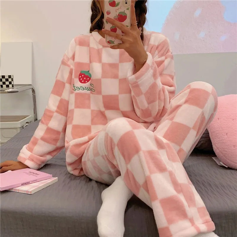 Kvinne Pyjamasett Komfortabel Katoen 4