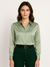 Kvinne Satin Bluse Med Knappelukking 13