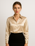 Kvinne Satin Bluse Med Knappelukking 2