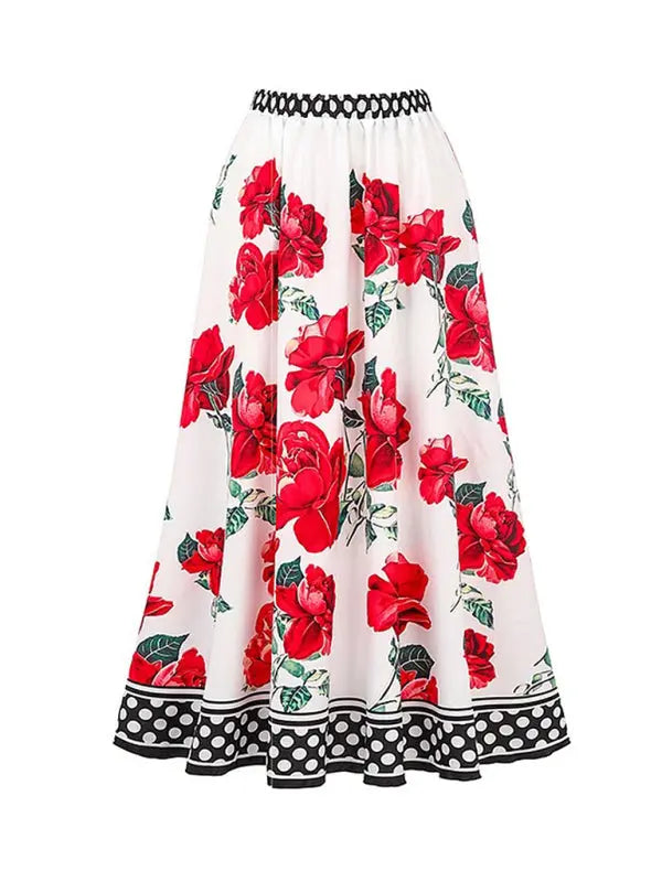 Kvinne Skjørtet Badedrakt Blomsterdesign 3