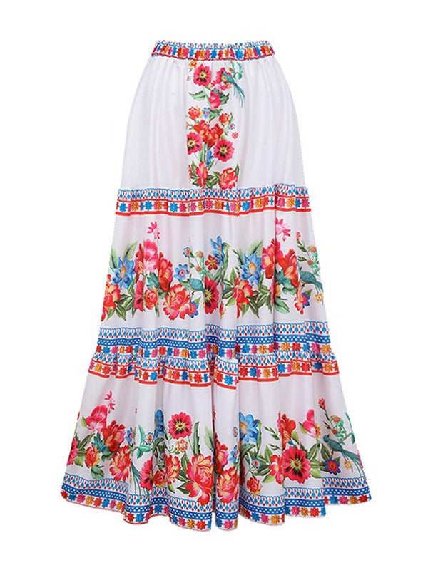 Kvinne Skjørtet Badedrakt Blomsterdesign 9