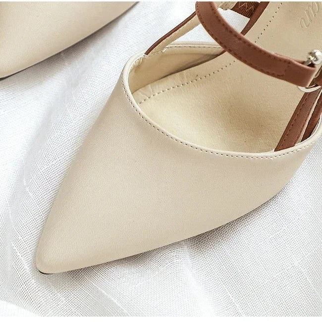 Kvinne Slingback Hæler med Spiss Tå 3