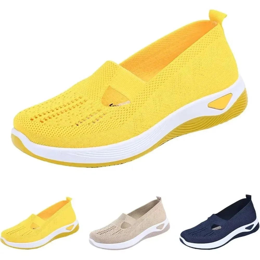 Kvinne Slip-On Sko Med Bue Støtte Pustende Tekstil 0