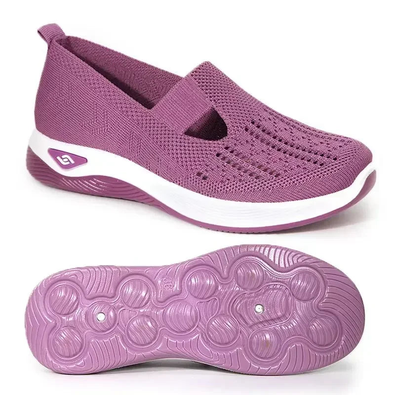 Kvinne Slip-On Sko Med Bue Støtte Pustende Tekstil 13
