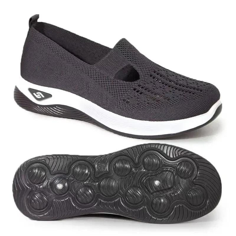 Kvinne Slip-On Sko Med Bue Støtte Pustende Tekstil 15