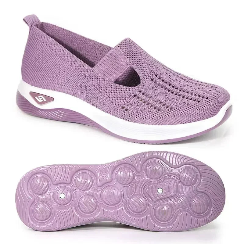 Kvinne Slip-On Sko Med Bue Støtte Pustende Tekstil 16