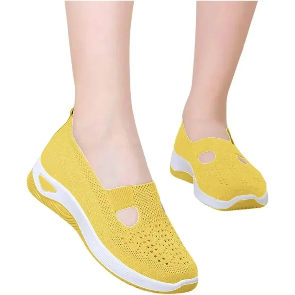 Kvinne Slip-On Sko Med Bue Støtte Pustende Tekstil 1