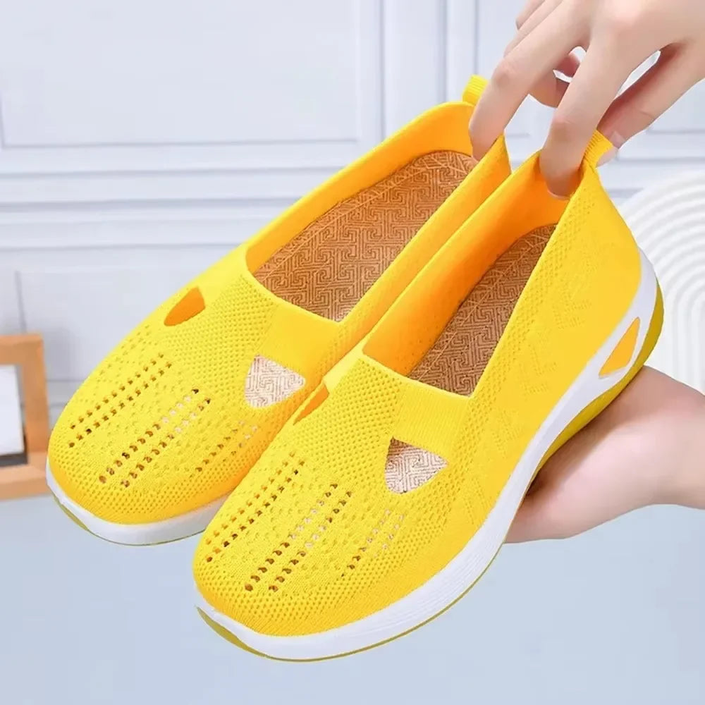 Kvinne Slip-On Sko Med Bue Støtte Pustende Tekstil 4