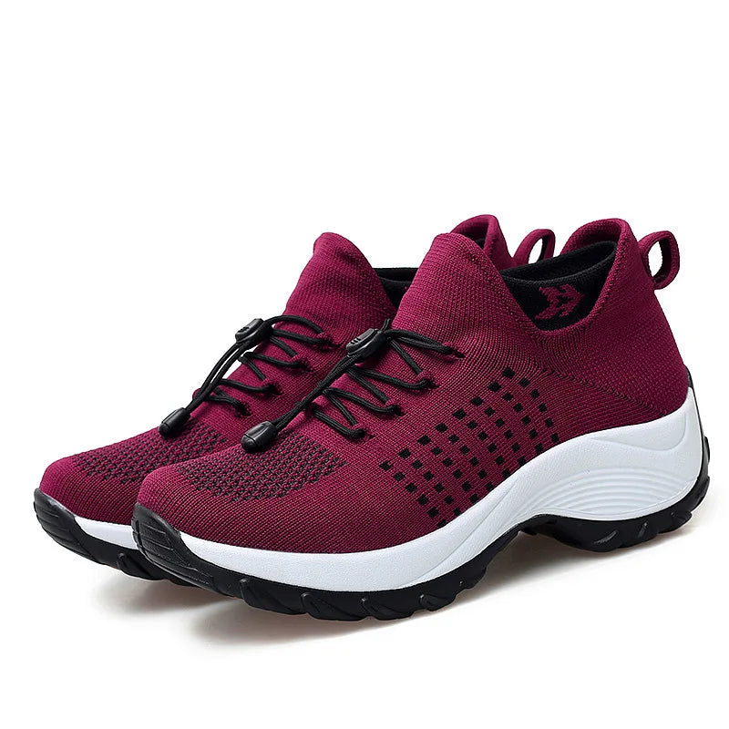 Kvinne Sneakers Plattform Gå Sko 4