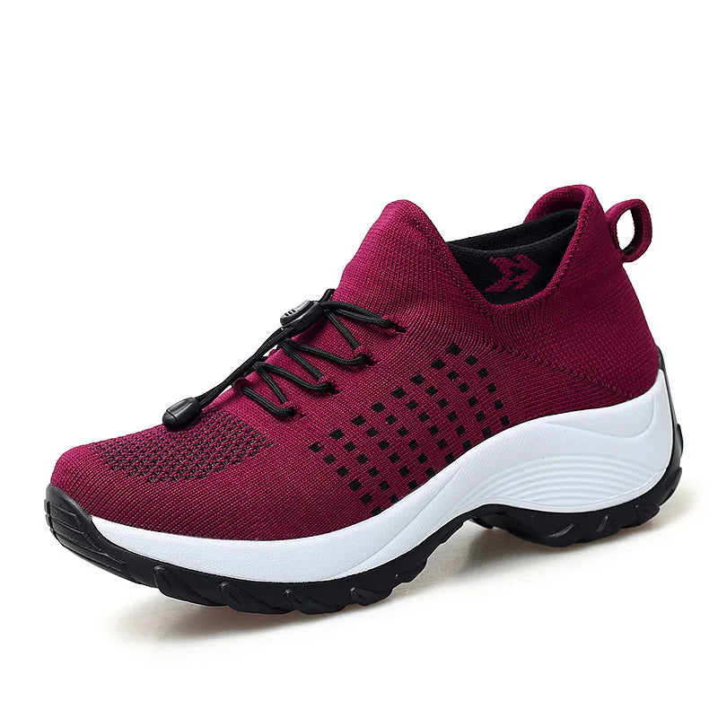 Kvinne Sneakers Plattform Gå Sko 6