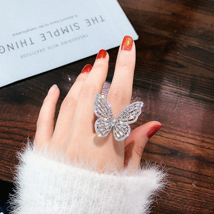 Kvinne Sommerfugl Ring Trendy Design 2