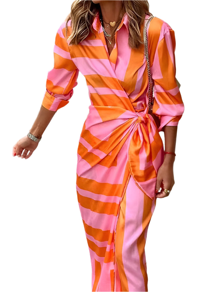 Kvinne Sommerkjole Med Fargerik Design 0