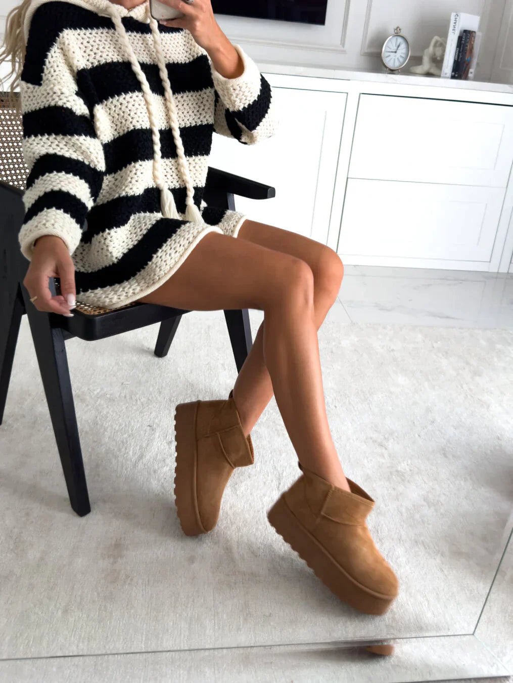 Kvinne Støvler Plattform Design Trendy 2