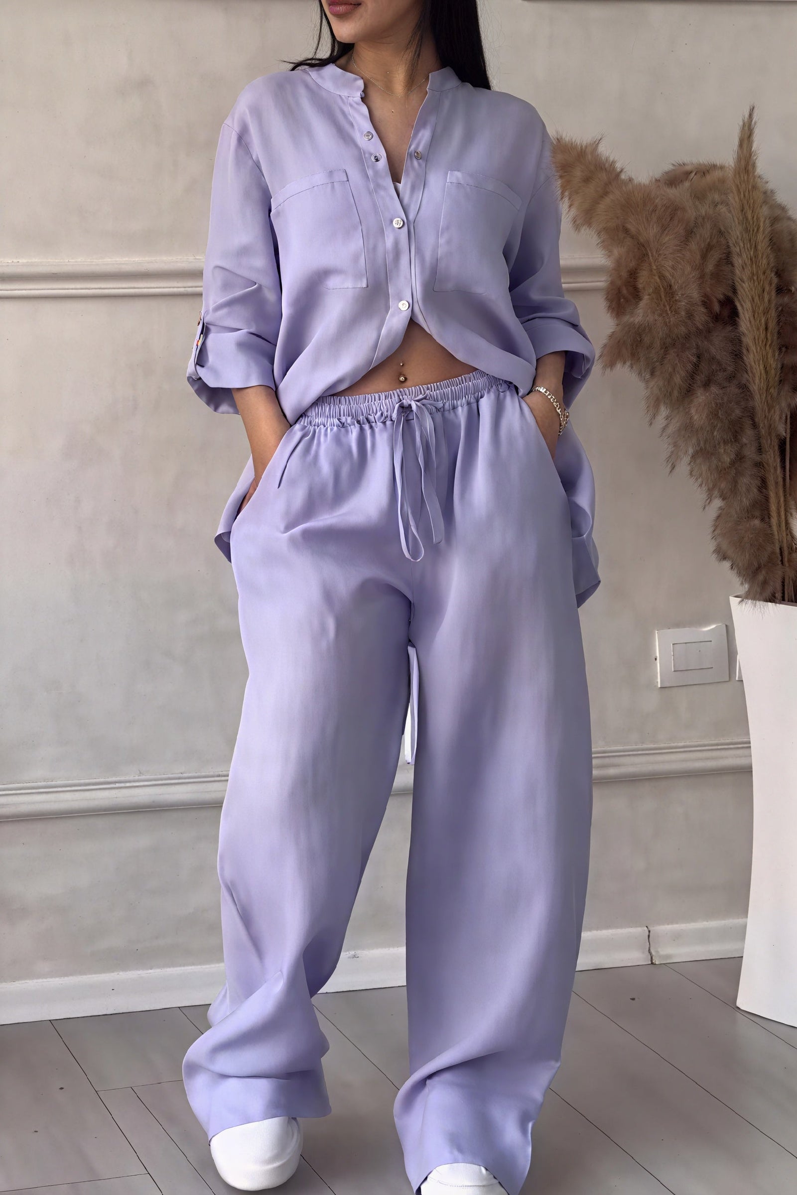 Kvinne Todelt Sett Oversized Stil 3