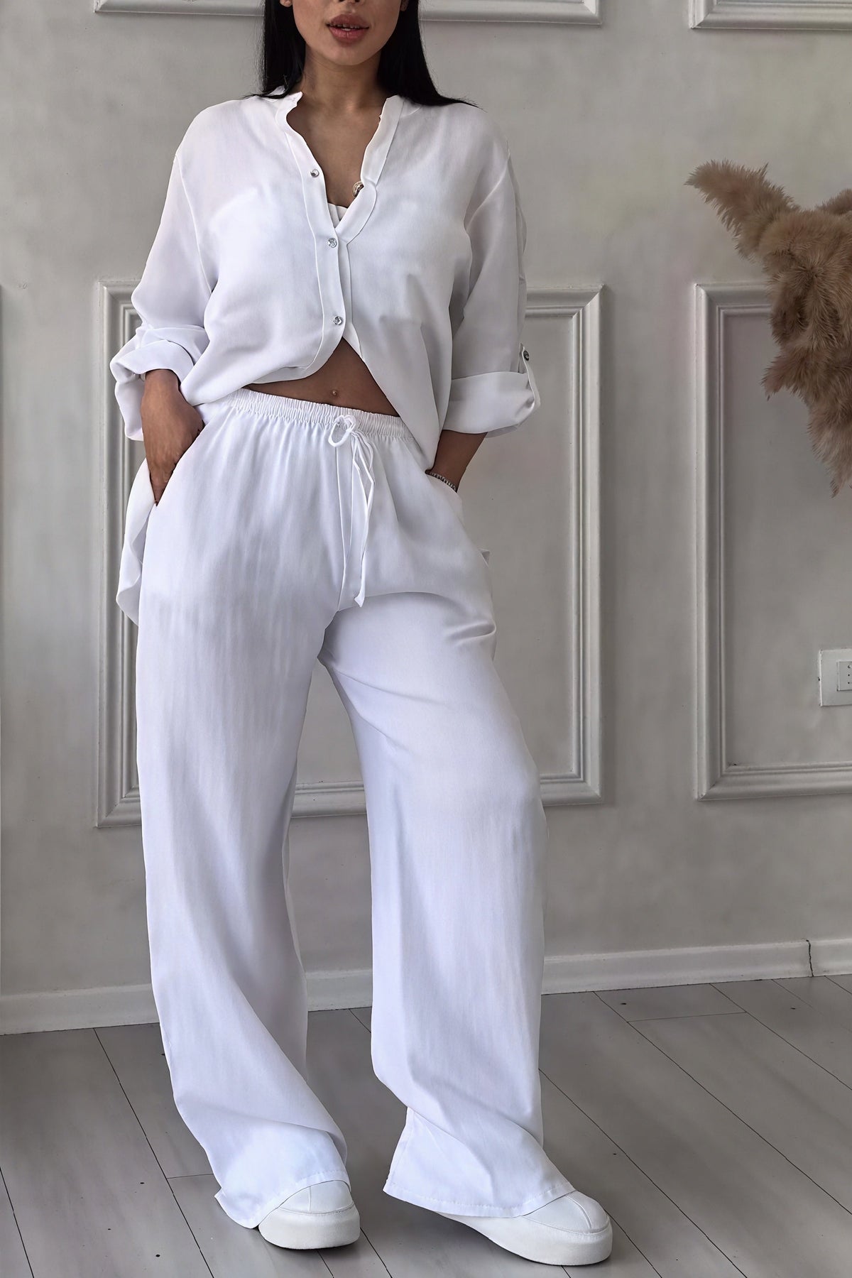 Kvinne Todelt Sett Oversized Stil 5