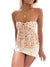 Kvinne Tube Top Blomstertrykk Vevd Polyester 0