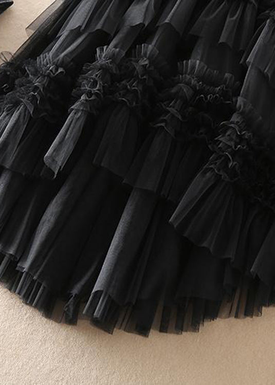 Kvinne Tulle Skjørt Asymmetrisk Design 3
