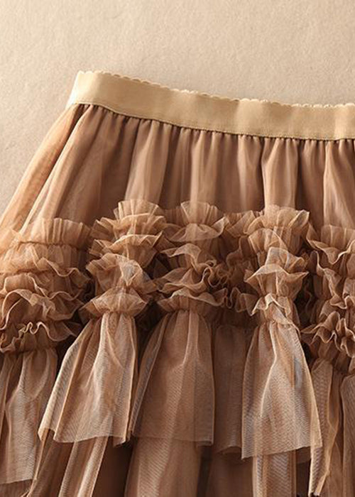 Kvinne Tulle Skjørt Asymmetrisk Design 4