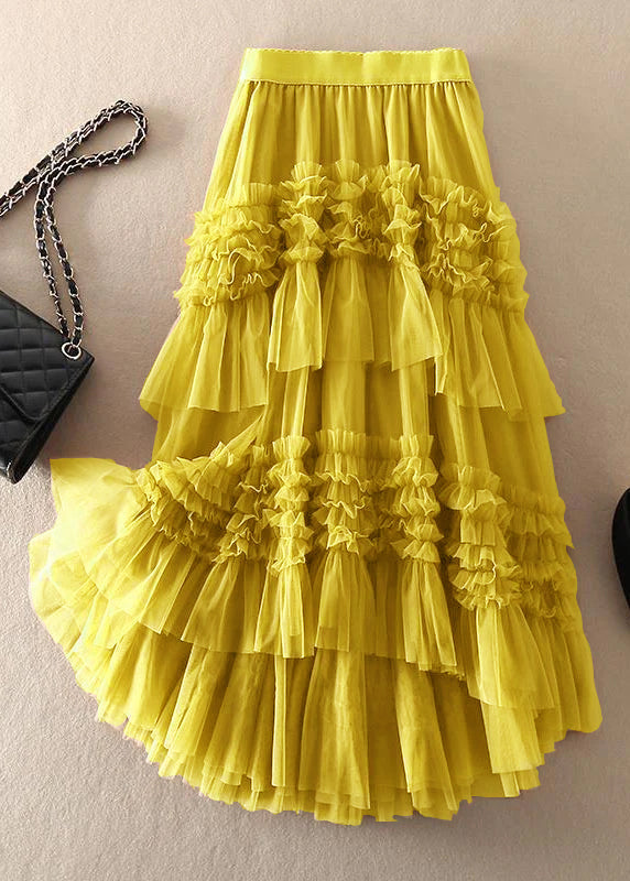 Kvinne Tulle Skjørt Asymmetrisk Design 6