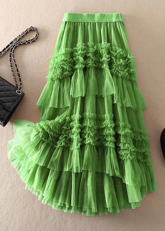 Kvinne Tulle Skjørt Asymmetrisk Design 7