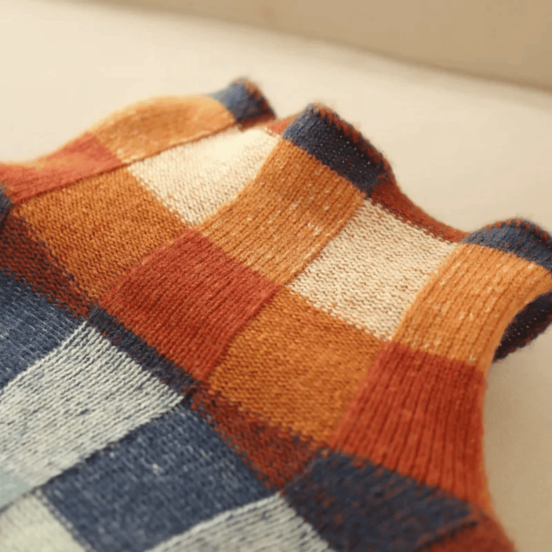 Kvinne Turtleneck Genser Lappeteknikk Myk Fiberblanding 4