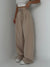 Kvinne Wide-Leg Bukser Høy Midje Lett Stoff Elegant Design 8