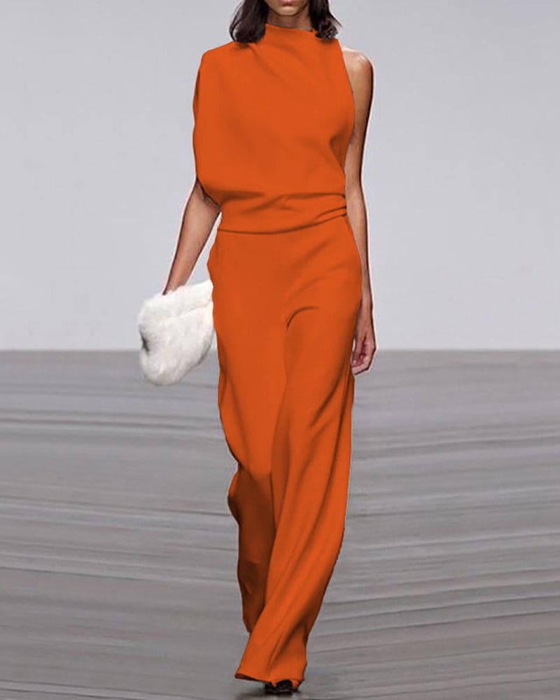 Kvinnelig Jumpsuit med Høy Krage 7