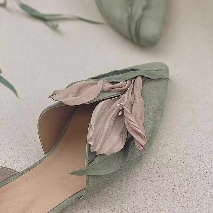 Kvinnelige Ballerina Sko med Spiss Tå og Blomsterdetaljer 2