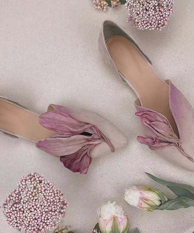 Kvinnelige Ballerina Sko med Spiss Tå og Blomsterdetaljer 3